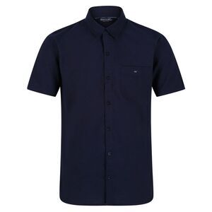 Regatta Mens Mikel Oxford Short-Sleeved Shirt / Navy